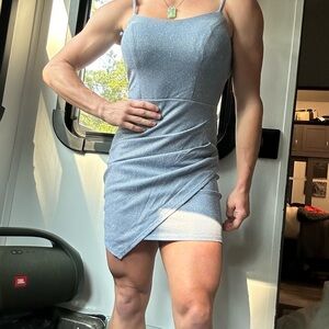 Sparkly blue mini dress